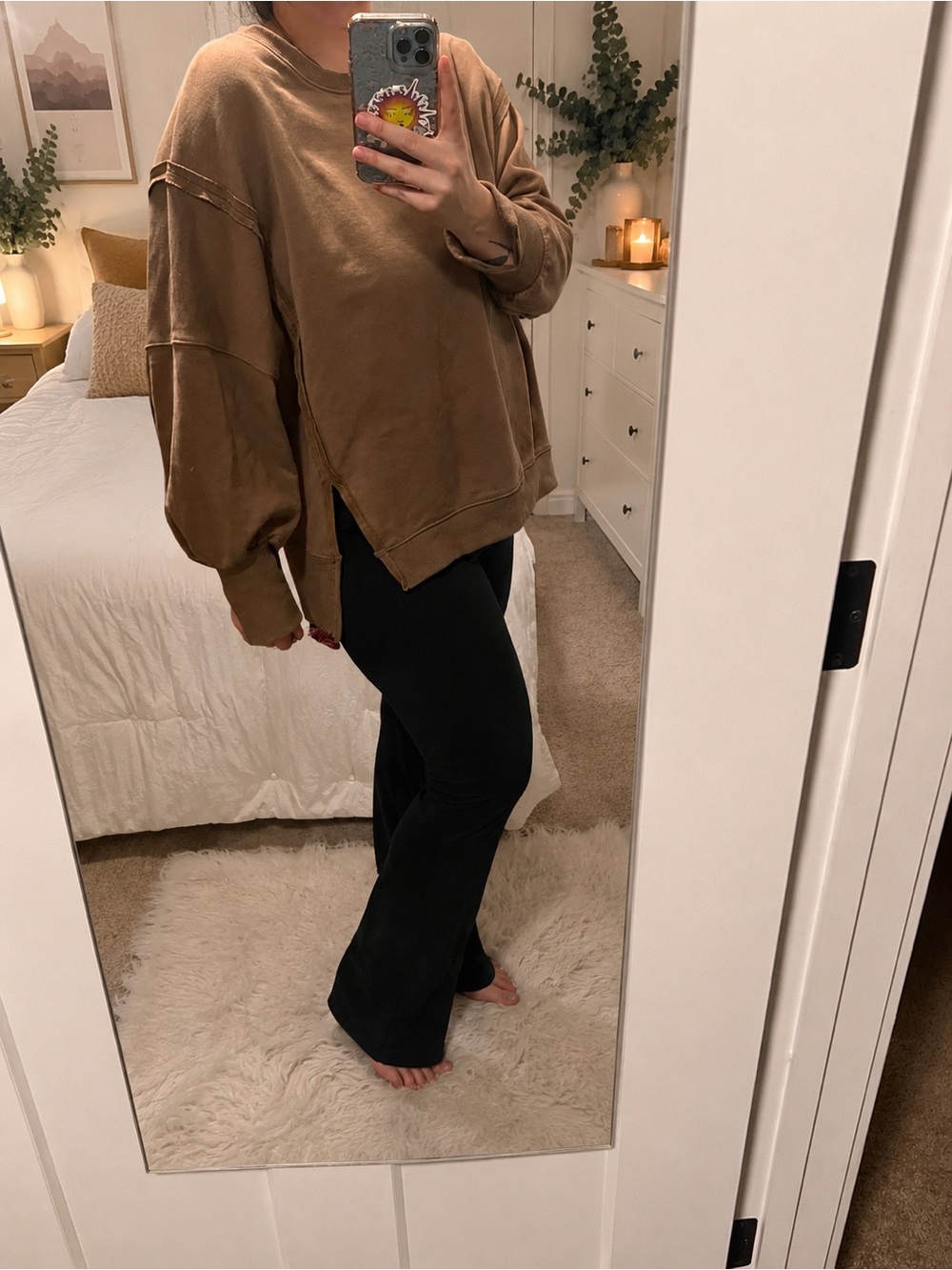 Trendy Queen Cozy Oversized Brown Sweatshirt